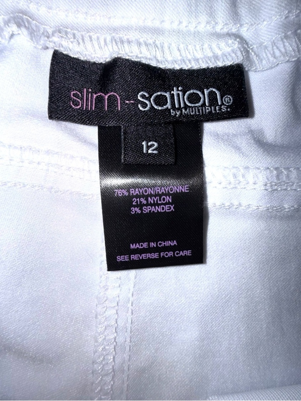 MULTIPLES SLIM‑SATION – Women’s Golf Ankle Pants – White – Size 12 - Picture 5 of 8